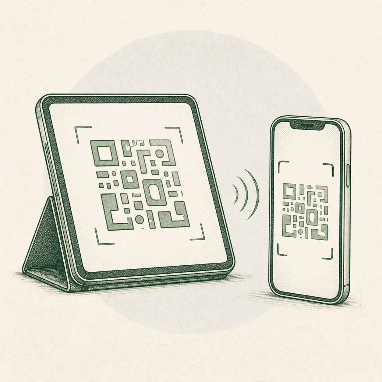 A pairing code inside a camera viewfinder